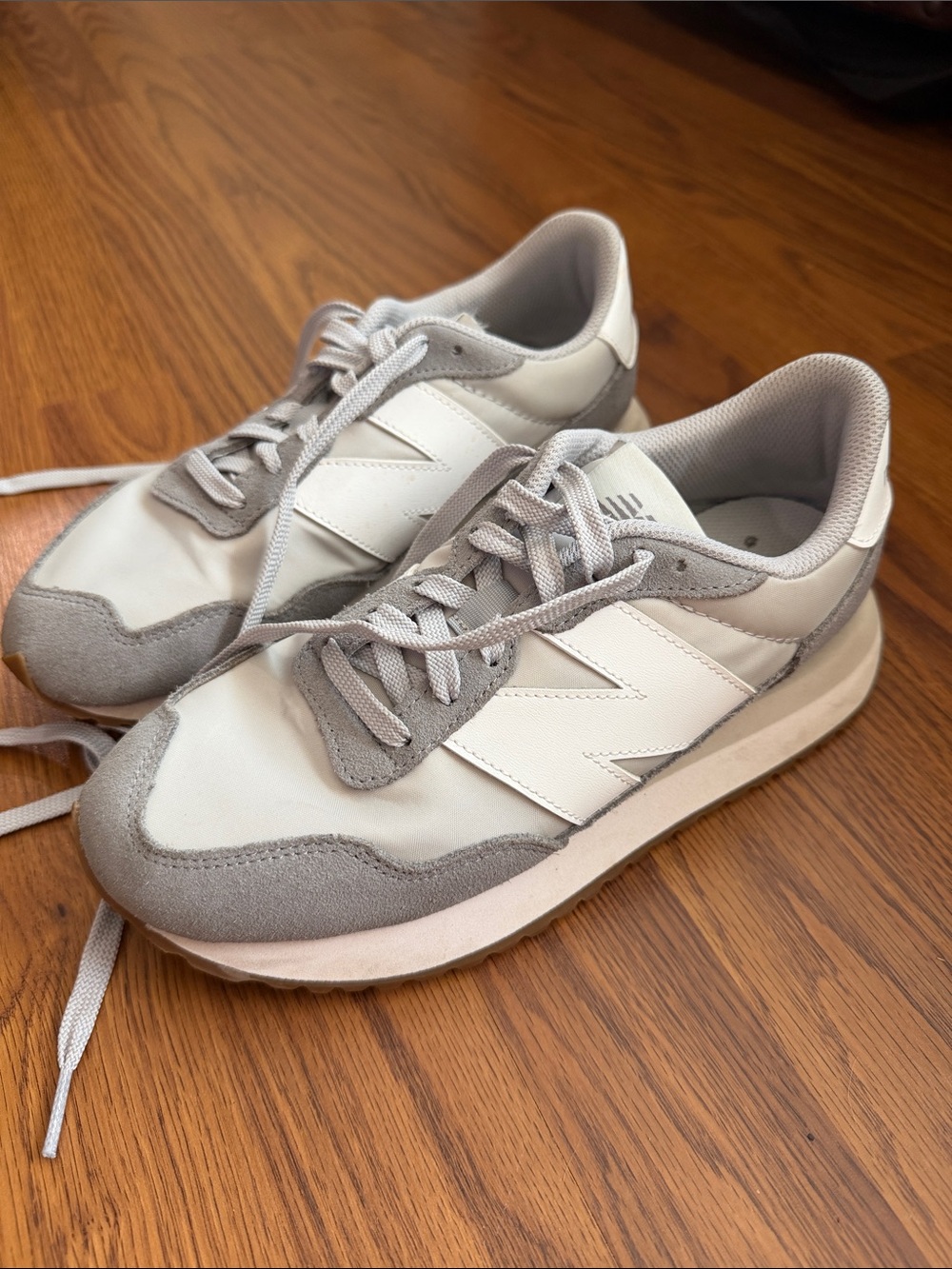 New Balance Women's Sneakers in White & Light Gray